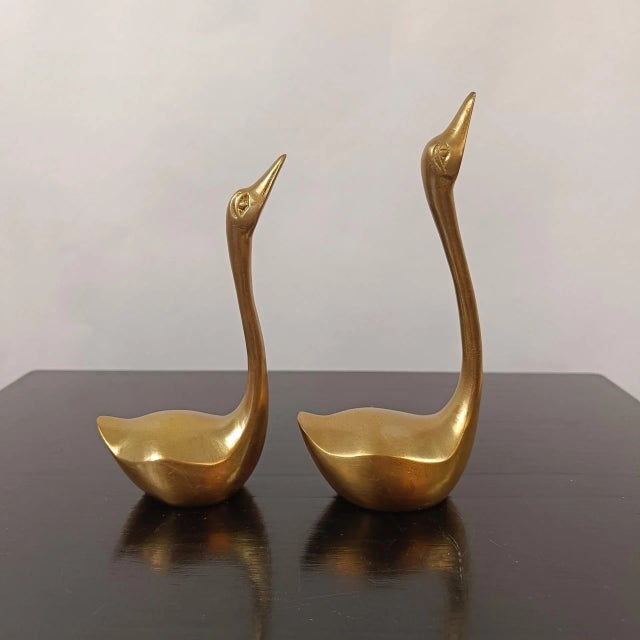 1960s Brass Swans Figurines, 1960s, Set of 2 For Sale - Image 5 of 6