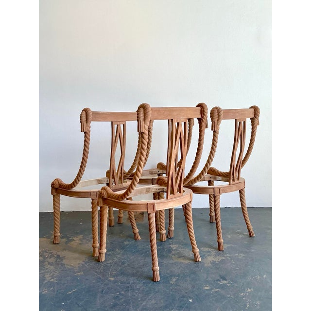 Vintage Carved Rope Dining Chairs - Set of 4 For Sale - Image 12 of 12