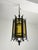 Gothic-Style Wrought Iron Lantern with Yellow Glass, 1960s For Sale - Image 7 of 14