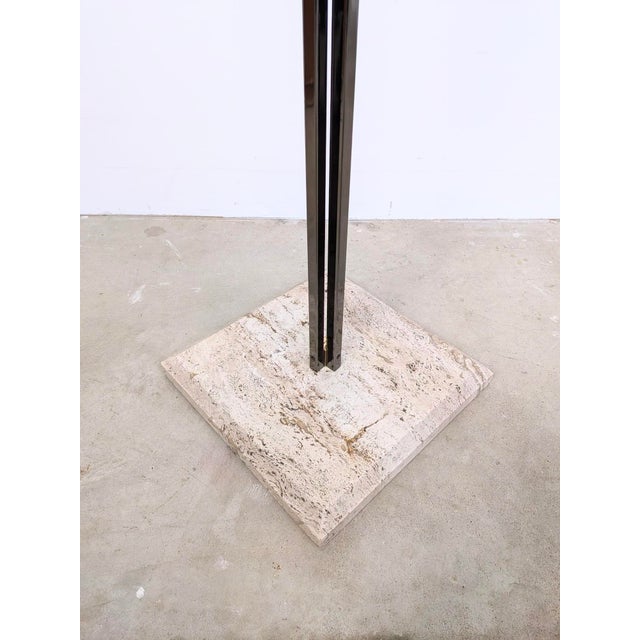 Contemporary Travertine and Chrome Coat Rack, 1970s For Sale - Image 3 of 7