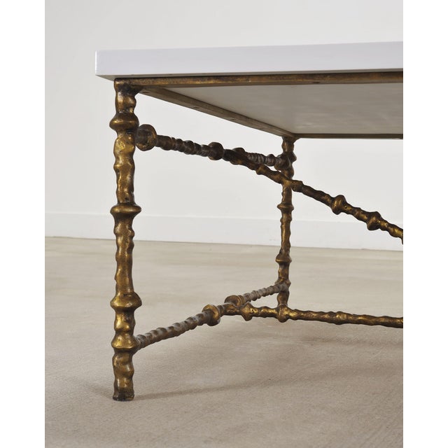 White Oly Studio Gilded Iron Faux Bois Branch Diego Cocktail Table For Sale - Image 8 of 17