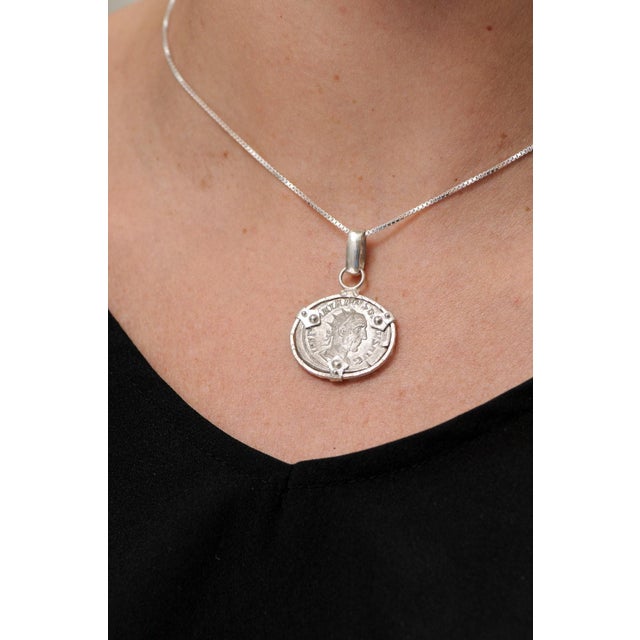 Roman Coin Pendant w/ Silver Trim & Bail For Sale In Atlanta - Image 6 of 10