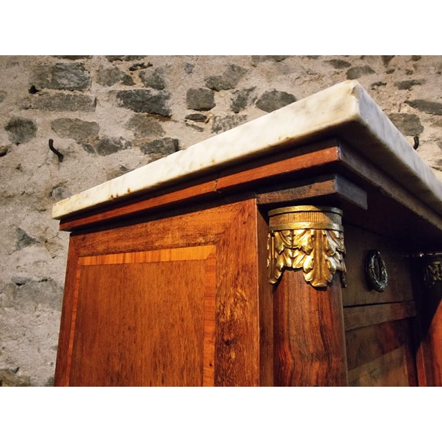 French Empire Bedside Cabinet with Marble Top, 19th Century For Sale - Image 11 of 16