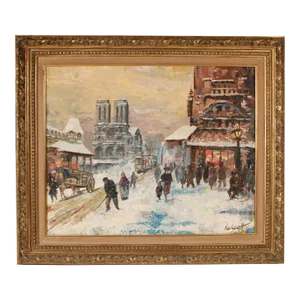 Parisian Winter Scene Painting