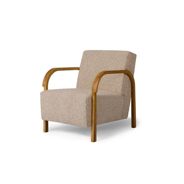 Daw/Mohair & McNutt Arch Lounge Chair by Mazo Design Dimensions: W 69 x D 79 x H 76 cm Materials: oak, textile with the...