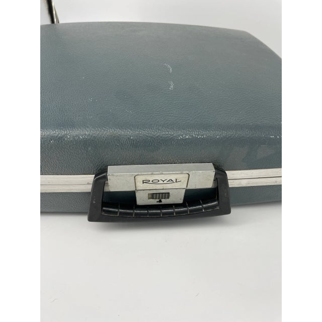 Vintage Blue Royal Aristocrat Portable Typewriter With Case For Sale - Image 12 of 12