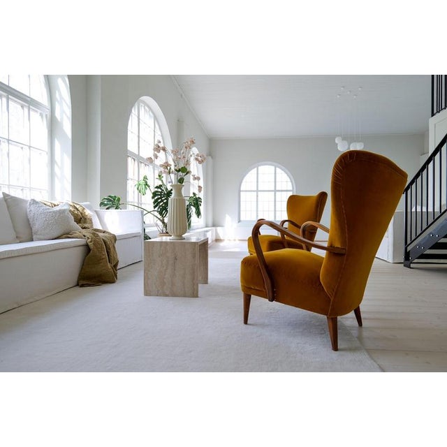 Modern Art Deco vLounge Chairs in Velvet, Sweden, 1940s, Set of 2 For Sale - Image 6 of 18