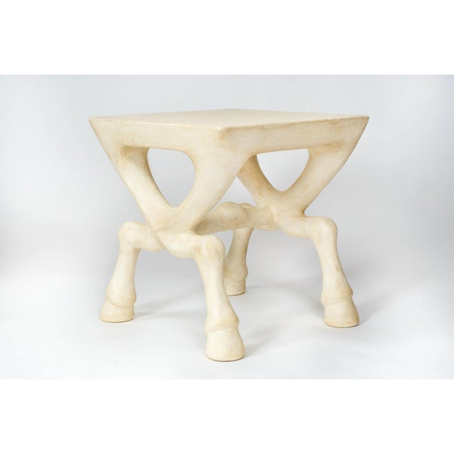 FREE SHIPPING FOR A LIMITED TIME ONLY! Exceptional pair of 'Hoofed' plaster side tables attributed to John Dickinson....