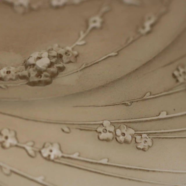 Brown Rene Lalique Glass 'Une Figurine Et Fleurs' Plate For Sale - Image 8 of 9