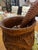 Rustic European Hand Carved Vintage Detailed Wooden Mortar and Pestle For Sale - Image 3 of 12