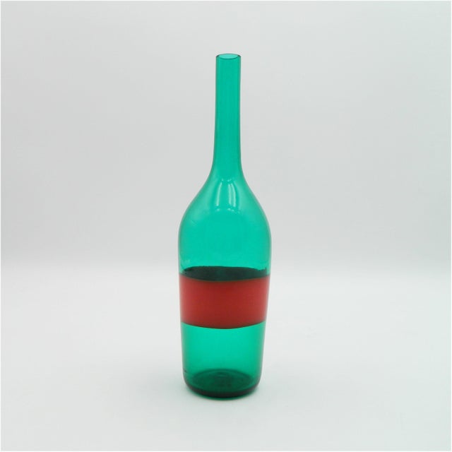Glass Green and Red Vase by Paolo Venini, 1950 For Sale - Image 7 of 16