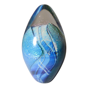 Vintage Signed Robert Eickholt 1993 Hand Blown Art Studio Glass Paperweight Egg