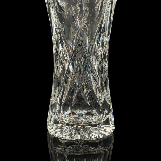 Vintage Crystal Flower Vase, English, Cut Glass, Bouquet, Sleeve, Circa 1940 For Sale - Image 11 of 12