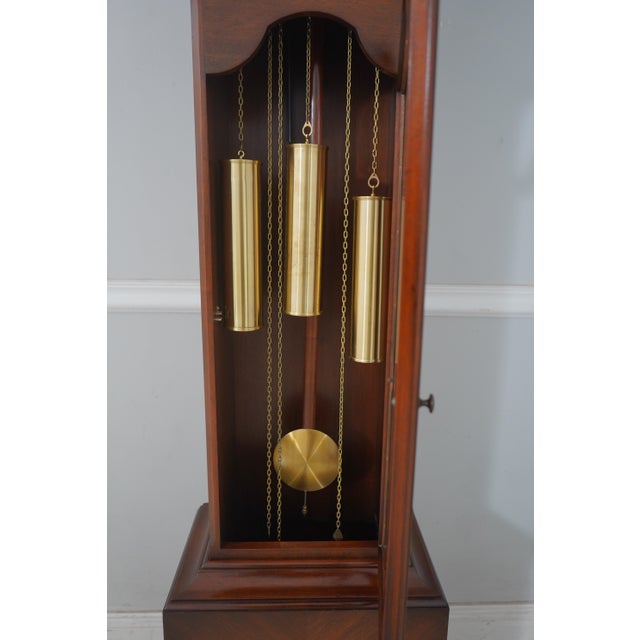 Colonial Mahogany Grandfather Hall Clock For Sale - Image 11 of 18