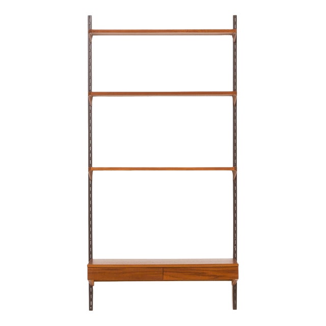 Teak Shelving Unit with Desk by Kai Kristiansen for FM Møbler, Denmark, 1960s For Sale