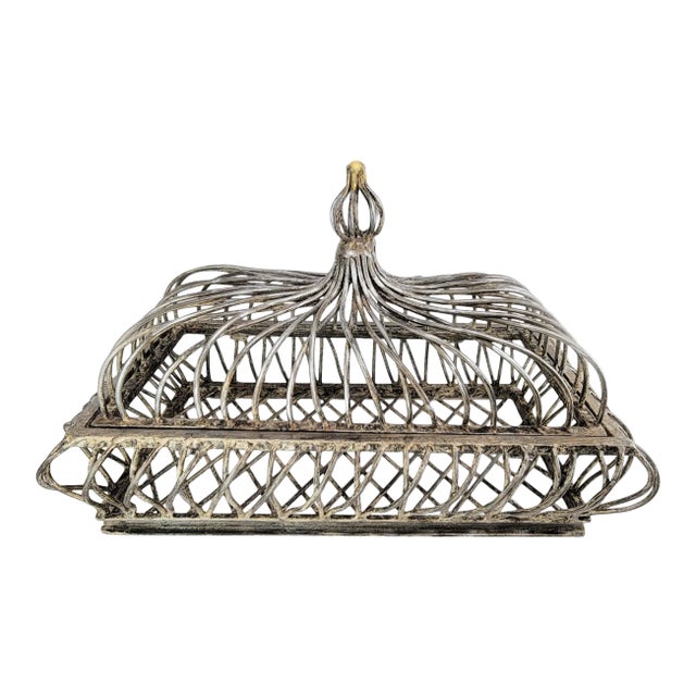 Beautiful Large Rustic Cast Iron Openwork Basket with Lid Unique rustic but elegant openwork basket! Will add a dramatic...