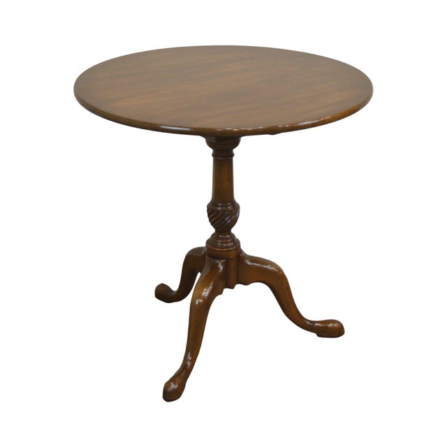 Kittinger Historic Newport Collection Mahogany Round Queen Anne Tilt