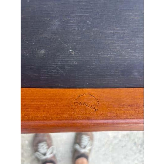 Blue Danish Tall Back Ladder Dining Chair, Teak and Upholstery, 1965 For Sale - Image 8 of 8