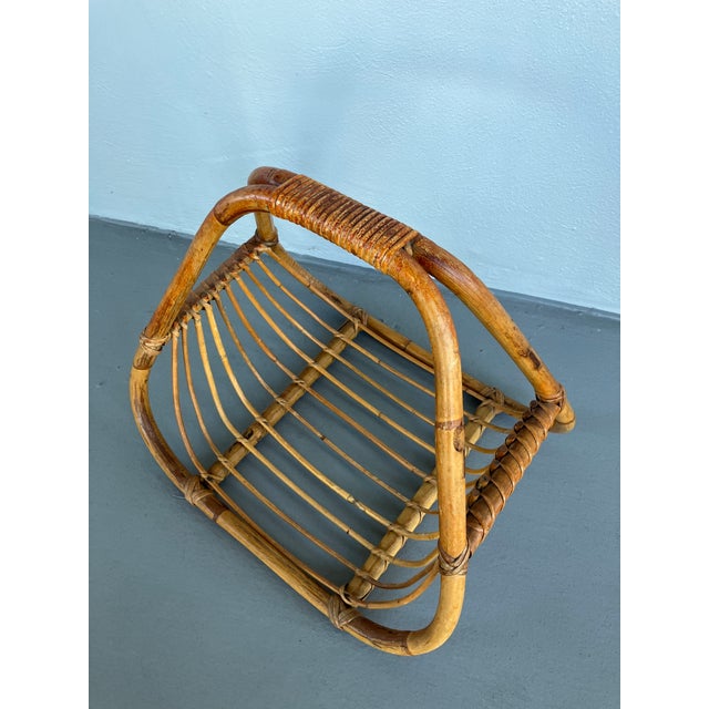 Mid-Century Modern Bamboo and Rattan Magazine, Circa 1970s For Sale In Miami - Image 6 of 8