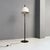 Italian Postmodern Black Metal Floor Lamp with White Metal Lampshade, 1980s For Sale - Image 3 of 14