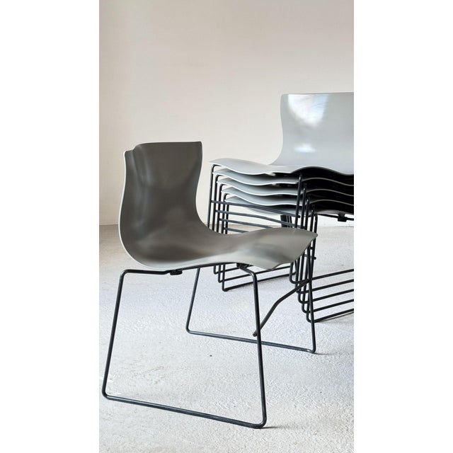 Silver Handkerchief Chairs by Massimo & Lella Vignelli for Knoll, 1980s, Set of 6, in Flawless conditions. Designed 1980...