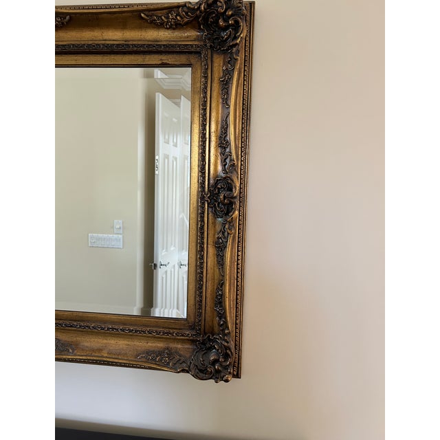 Ornate Wood Gold Leaf Lacquered Mirror For Sale - Image 10 of 10