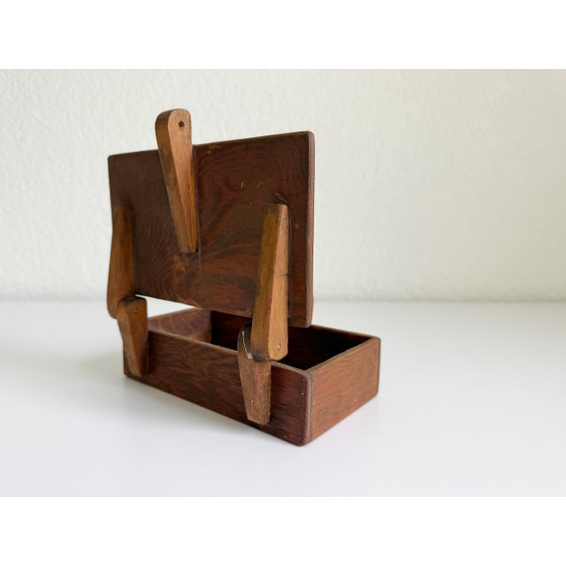 Early 20th Century Folk Art Painter's Box With Wood Hinges & Clasp For Sale In Sacramento - Image 6 of 11