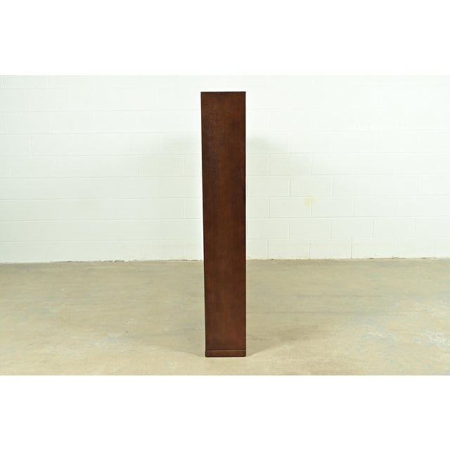 Brown T. H. Robsjohn Gibbings for Widdicomb Sculpted Walnut Colosseum Bookcase or Display Cabinet, Newly Refinished For Sale - Image 8 of 10