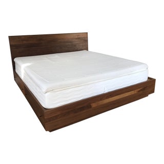 Modern Walnut California King Bed Frame For Sale