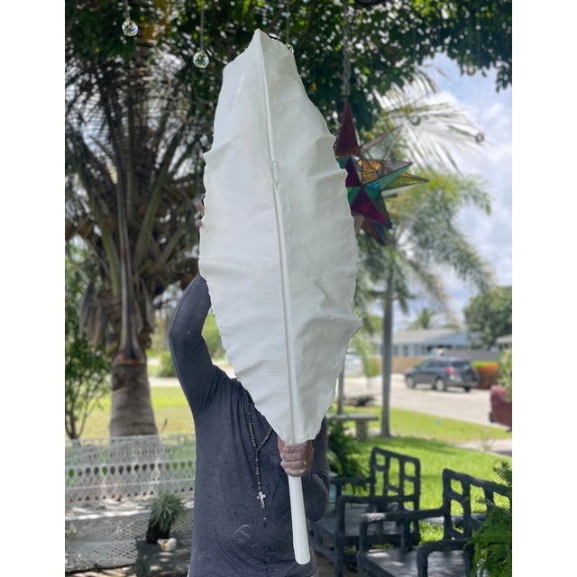 Sculpture Materials Pair of Monumental Handcrafted Plaster Banana Leaf Wall Sculptures For Sale - Image 7 of 11