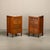 Elegant pair of Art Nouveau/Art Deco bedside tables, side tables, or chests of drawers, France, 1930s. Oak cabinets with 3...