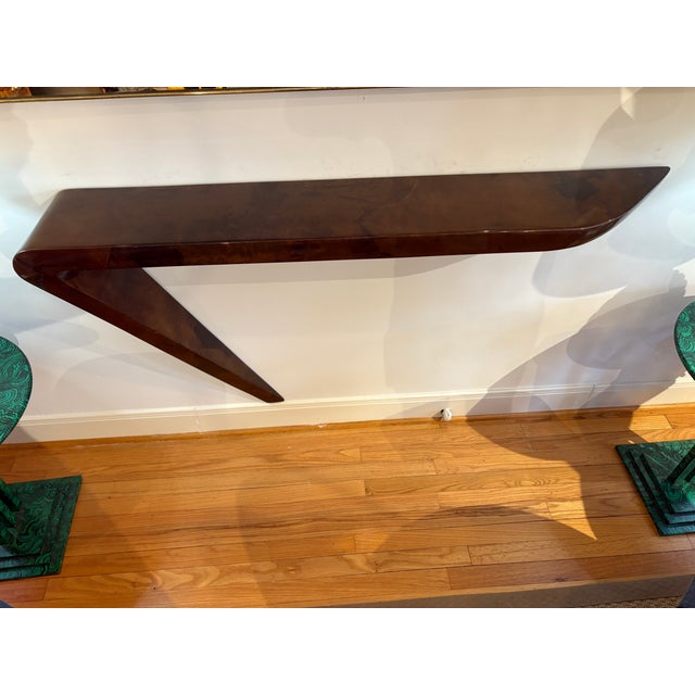 Wood 1980s Lacquered Goatskin Console Table Designed by Enrique Garcel For Sale - Image 7 of 12