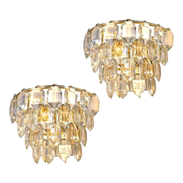 Gold-Plated Wall Sconces by Bakalowits & Söhne, 1960s, Set of 2 For Sale