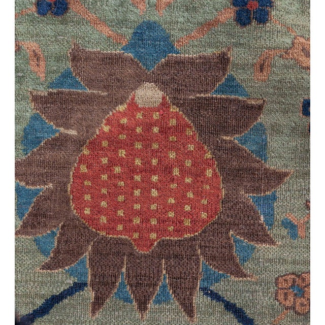 Indian Antique Colorful Botanic Indian Rug For Sale - Image 3 of 8