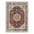 Layered Floral Medallion Antique Persian Mashad Rug in Red, Blue and Cream For Sale