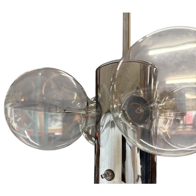 Metal Mid-Century Modern Mushroom Chrome Floor Lamp For Sale - Image 7 of 10