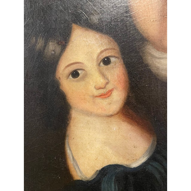 19th Century American Art Oil Painting of Three Girls For Sale - Image 12 of 13