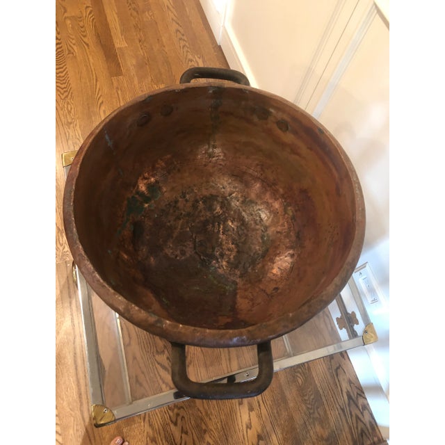 1900 - 1909 Large Antique French Copper Bowl For Sale - Image 5 of 7
