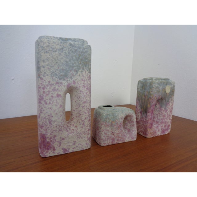 Pink Vases from Ü-Keramik, 1970s, Set of 3 For Sale - Image 4 of 17