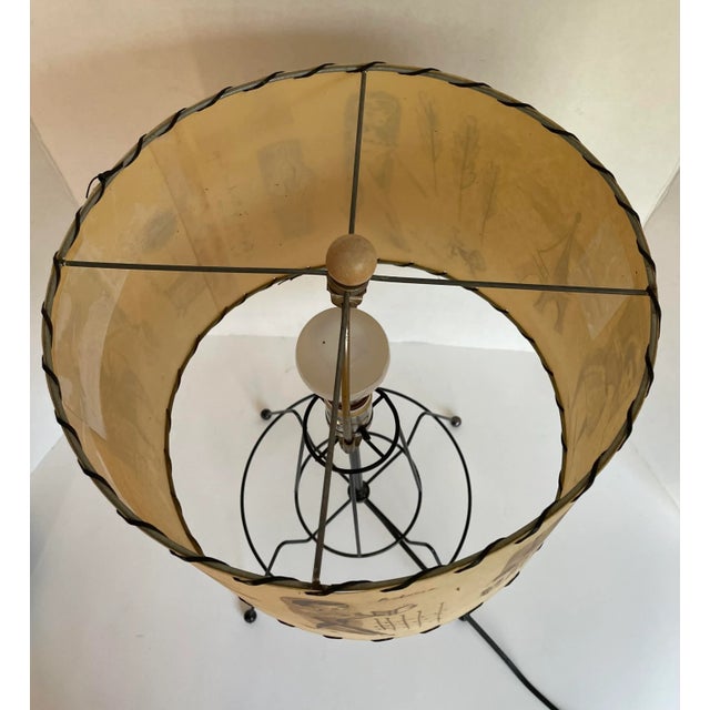1990s 1998 Miss Anne Thrope "Gay Paree" for Archaic Smile Table Lamp For Sale - Image 5 of 13