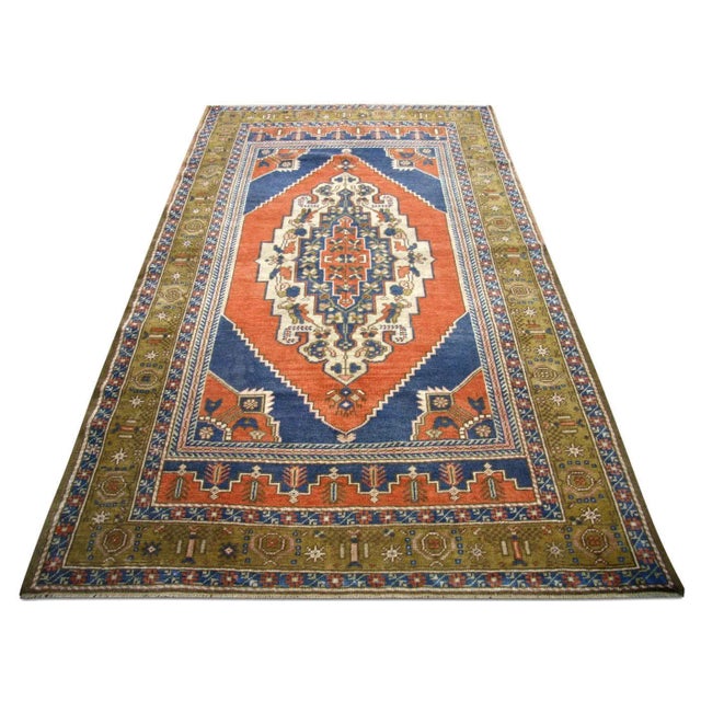 1960s 1960s Turkish Oushak Rug For Sale - Image 5 of 6