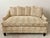Vintage high-quality transitional exquisite settee featuring an exotic textured leopard print pattern in warm gold, tan,...
