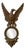 Empire Style Mirror with Eagle in Carved and Polychrome Wood, Late 19th Century For Sale