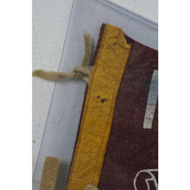 Maroon Rare Antique New York Yankees Cincinnati Reds World Series Baseball Pennant For Sale - Image 8 of 13