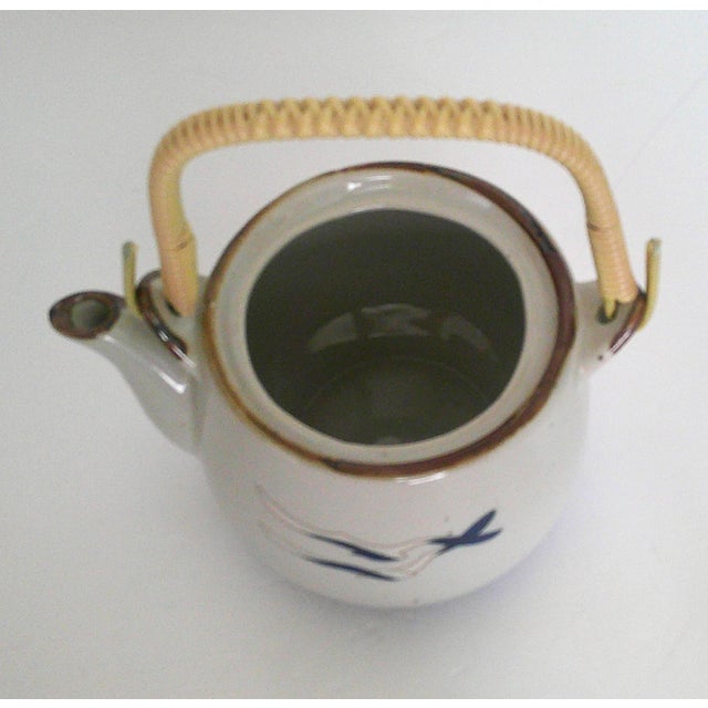 Coastal Vintage Otagiri Seagull Blue Teapot W / 1 Cup Late 20th Century For Sale - Image 3 of 6