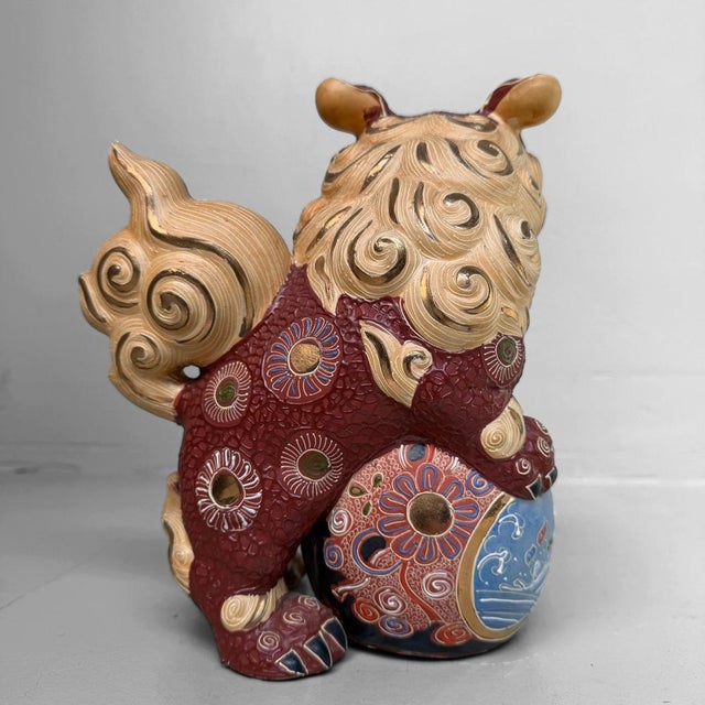 Brown Japanese Kutani Shishi Lion, 1960-1980s For Sale - Image 8 of 10