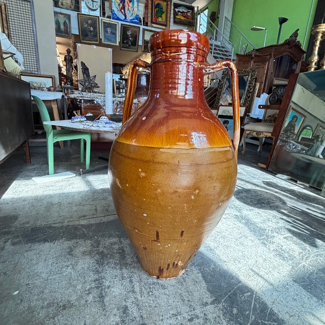 Brown Antique Large Garden Capasone Apulian Jar, 1800 For Sale - Image 8 of 11