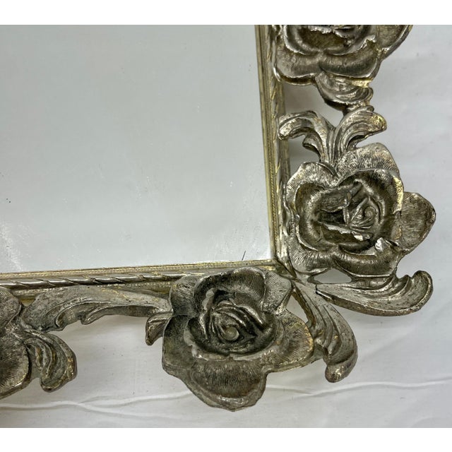 Brass 1950s Hollywood Regency Gilded Brass Vanity Mirror Tray For Sale - Image 8 of 12