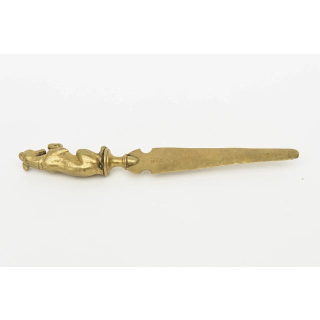 Vintage Brass Dachslund Letter Opener For Sale - Image 4 of 9