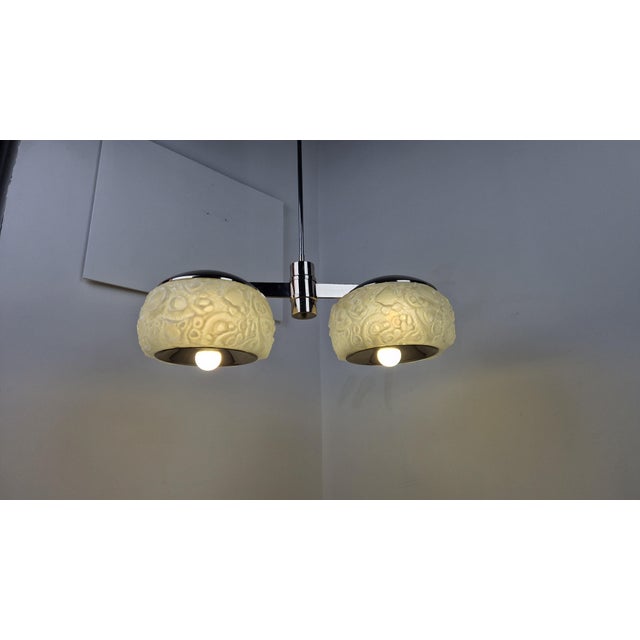 Glass Osso Double-Light Chandelier from Mazzega Murano, 1960s For Sale - Image 12 of 18